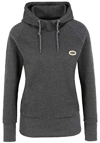 OXMO Puja Damen Kapuzenpullover Hoodie Pullover mit Kapuze, Größe:S, Farbe:Dark Grey Melange (1940071)