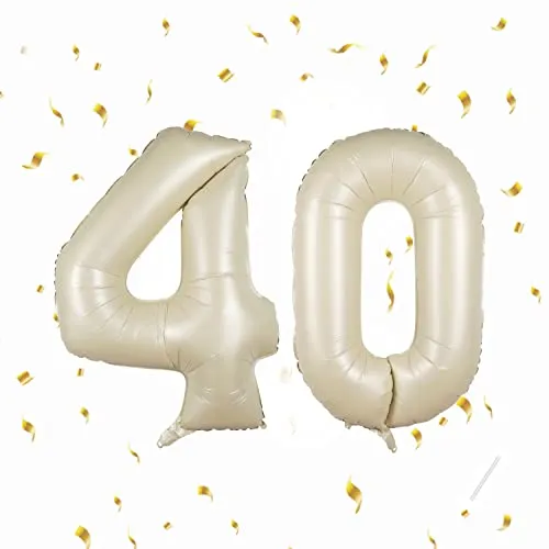 Geburtstag zahlen luftballon 40 jahre | Folienballon Beige- Folienballon in 40