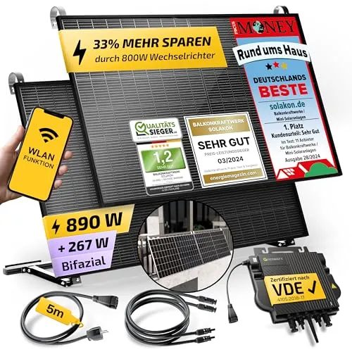 onLite 5m Solaranlage für Balkon ohne Speicher von Solakon