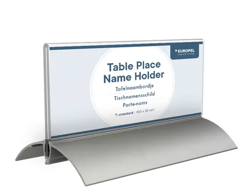 EUROPEL Tisch-Namenschild 52 x 100 mm Aluminiumsockel