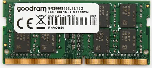 GOODRAM DDR4 16GB 2666MHz SODIMM - Hochgeschwindigkeits-RAM - RAM Modul mit 16 GB und 2666 MHz für schnelle Datenverarbeitung, ideal für Laptops und kompakte Systeme.