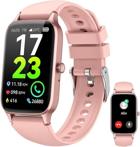 Dyurwa P97 Smartwatch (3,9 cm, android ios), Smartwatch mit großem Display und vielseitigen Fitnessfunktionen