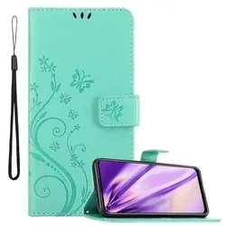Cadorabo Hülle für Huawei NOVA 6 SE / P40 LITE / NOVA 7i Schutz Hülle in Türkis Schutzhülle Handy Hülle Etui Case Blumen