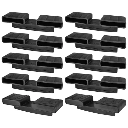 cyclingcolors 10x Lattenhalter Einsteckkappen für 2 Latten zur Befestigung Kappen Halter Lattenrost Einfach 53x8mm Kunststoff flexibel Bett Schwarz