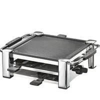 ROMMELSBACHER RCC 1000 Raclette-Grill für 4 Personen - Raclette-Grill mit edlem Design und gerippter Alu-Druckguss-Grillplatte, perfekte Antihaftbeschichtung für einfache Reinigung und stufenlose Temperaturregelung. Ideal für gemütliche Grillabende!