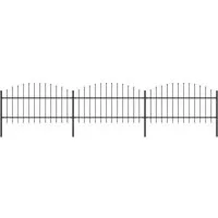 vidaXL Gartenzaun mit Speerspitzen 5,1 m Schwarz - Metallzaun aus hochwertigem Stahl, stabil und langlebig. Mit dekorativen Speerspitzen bietet er Sicherheit und Privatsphäre für Ihr Grundstück.