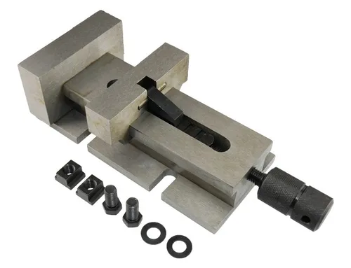 Rotwerk-Maschinenschraubstock MSS 100 mit Schnellverstellung - Drehen & Fräsen, ideal für präzise Fixierung beim Fräsen und Bohren dank schneller Verstellung.