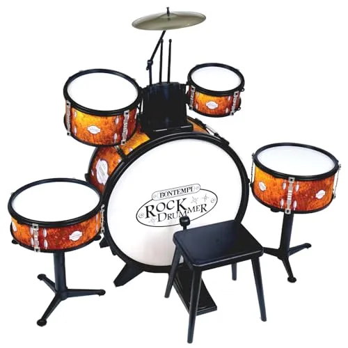 Bontempi | BeatFusion Pro: Premium-Akku mit leistungsstarkem Bassdrum-Set und Schlagzeug, Orange, 700x400x800 mm