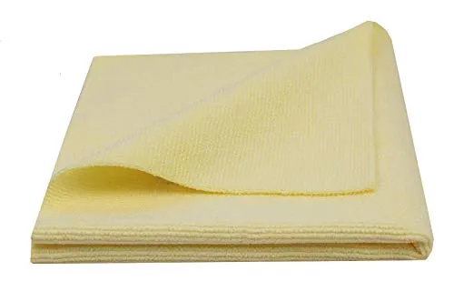 lunar. premium cleaning 3 Stück Mikrofaser-Putztuch Silikonfrei 40x40cm gelb 300 g/m² Reinigungstücher Präsentbox zur professionellen Autopflege Hausreinigung