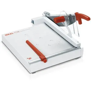 Ideal Hebelschneider 1138 - A4, 50 Blatt, 385 mm - Papierschneidemaschine mit nachschleifbarer Messergarnitur aus Solinger Messerstahl. Robuste Ganzmetall-Konstruktion für präzise Schnitte und sicheren Stand.