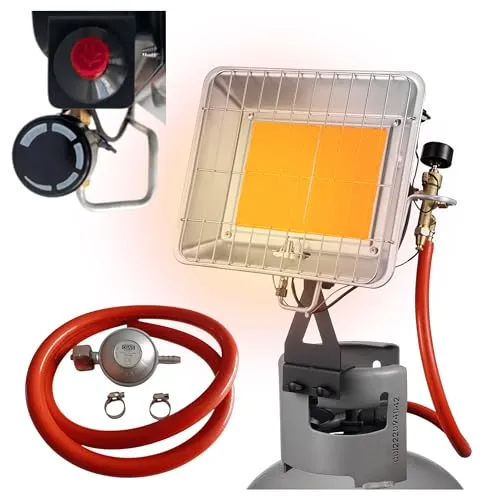 Gasheizstrahler 4,5 kW mit Piezozündung und Druckregler