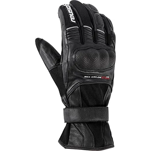 Reusch Motorradhandschuhe lang Motorrad Handschuh Airflow XT EVO Leder/Textilhandschuh lang schwarz 11, Herren, Tourer, Ganzjährig