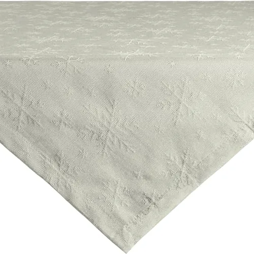 REDBEST Mitteldecke Snowflake bügelleicht hellgrau Größe 80x80 cm