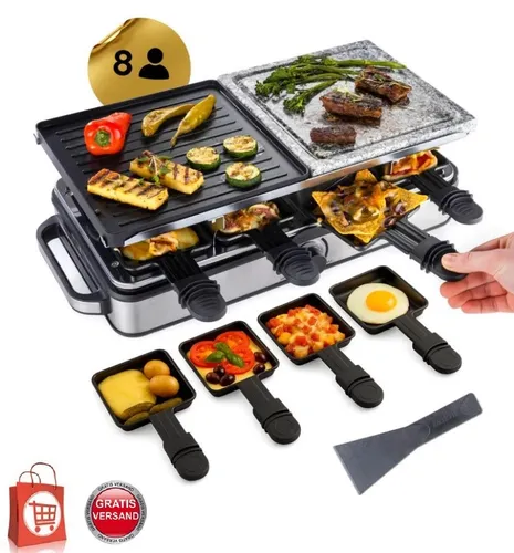 GOURMETmaxx 2-in-1 Raclette Set für 8 Personen
