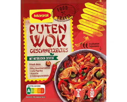 MAGGI Food Travel Fix Puten Wok Geschnetzeltes 37g
