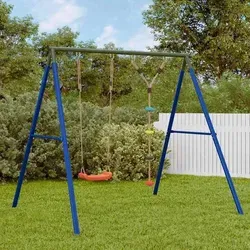 vidaXL Schaukel-Set mit Schaukelsitz und Kletterschaukel - Verwandle deinen Garten in einen Spielplatz! Mit robustem Stahlgestell und verstellbarem Schaukelsitz bietet dieses Spielgerät Kindern vielfältige Möglichkeiten zur Bewegung und zum Spielen. Ideal für Gärten und Hinterhöfe.