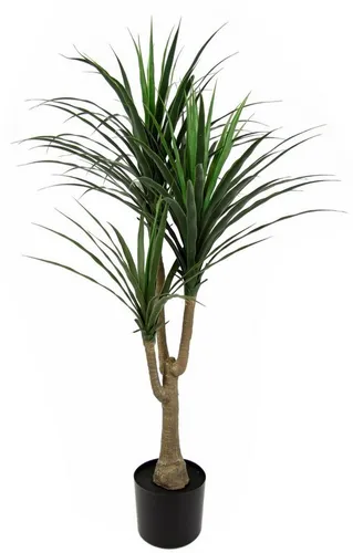 Kunstbaum Palme Dracena im Topf – 120 cm Zimmerpflanze - Künstliche Pflanzen, ideal für die Dekoration in Innenräumen, pflegeleicht und immergrün für ein angenehmes Raumklima.