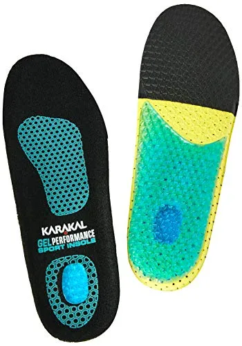 Karakal Insole Sport-Einlegesohle, schwarz/gelb, Größe 40-41