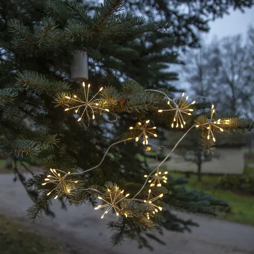 Star Trading Outdoor-Lichterkette ,Flower', 8 Leuchten, 96 LEDs, Batterie + Tim