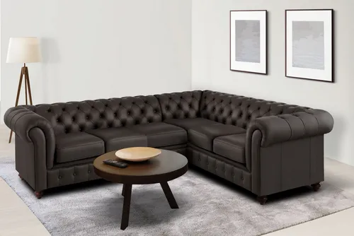Home affaire Chesterfield-Sofa Chesterfield Ecksofa, auch in Leder L-Form, hochwertige Knopfheftung, langer Schenkel links oder rechts wählbar
