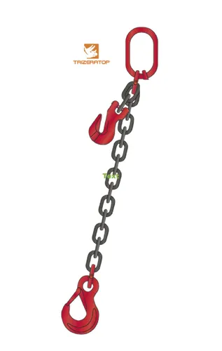 Anschlagkette 1 Strang 8mm mit Gabelkopfhaken - Hochwertige Kettengehänge mit einer Tragkraft von 2000 kg, ideal für den professionellen Einsatz. Robuste Stahlkonstruktion in Schwarz, Länge 4 m, Güteklasse 8.