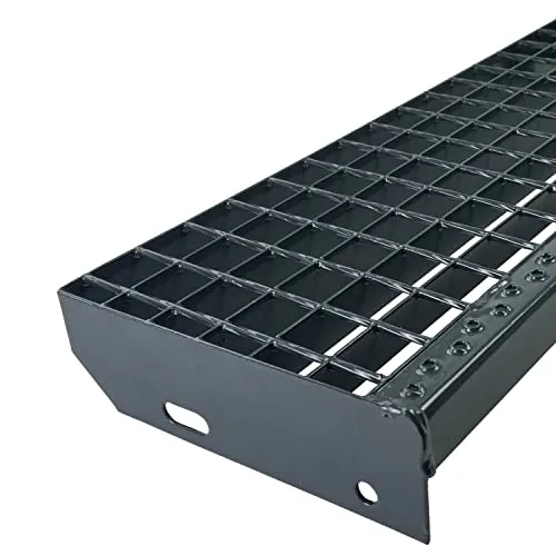 Gitterrost-Stufe Verzinkt & Anthrazit Pulverbeschichtet 1200 x 240 mm Maschenweite 30 mm nach DIN 24531 und Rutschfestigkeit R11 Wetterfest