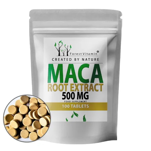 Maca 500 mg - 100 Tabletten - 10:1 Extrakt - Aus Wurzel - Vegan - Forest Vitamin