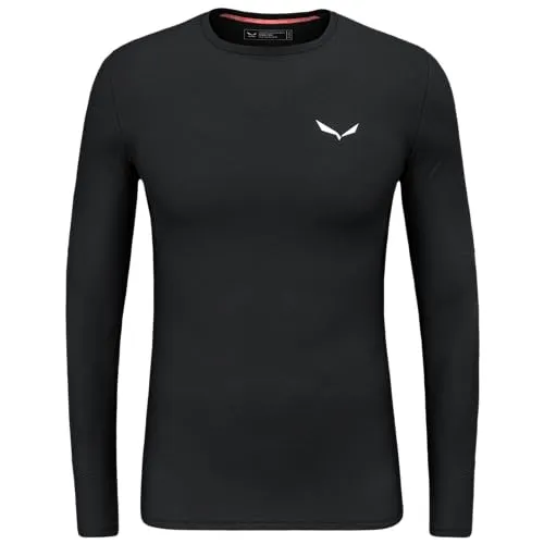 Salewa Cristallo Warm Amr M L/S Tee - Black Out, S - Funktionsunterwäsche mit warmem Hybrid-Baselayer aus Merinowolle, perfekt für kalte, intensive Tage in den Bergen.