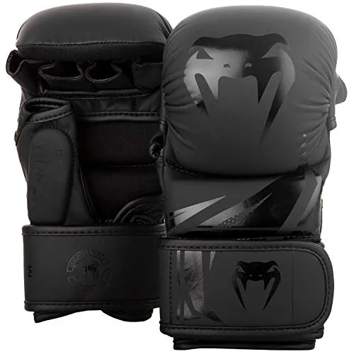 Venum Challenger 3.0 Sparring Handschuhe für Unisex Erwachsene, L/XL, Schwarz - Hochwertige Sparring Handschuhe aus Kunstleder, ausgestattet mit doppeltem Klettverschluss für optimale Stabilität und Injektionsschaum für effektive Stoßdämpfung.
