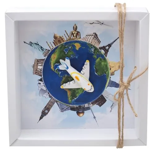 ZauberDeko Geldgeschenk Verpackung Reise Urlaub Weltreise Flugzeug Geldverpackung Gutschein Around The World