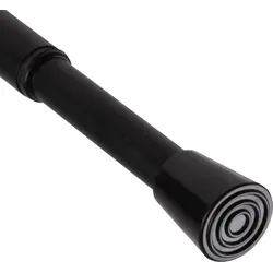Klemmstange Schwarz 80-125cm ausziehbar, Ø10/13mm, Gardinenstange ohne Bohren/Schrauben, Edelstahl, rutschfest, Duschvorhangstange, Teleskopstange - Schwarz