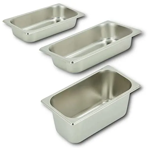 HOOZ GN Behälter 1/4 Edelstahl, 150 mm Höhe Wärmebehälter für Speisen, lebensmittelechter Gastronormbehälter, Abtropfen oder als Gareinsatz, Hitzebeständiger Gastro Behälter