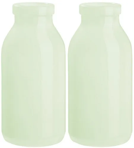 ZauberDeko Tischvase Vasen Flaschen Grün Hellgrün Softgrün Blumenvase Glas 2 Stück