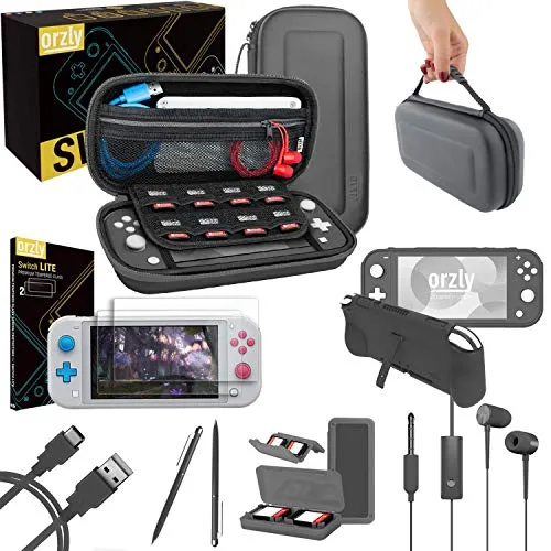 Orzly Zubehör Set für Nintendo Switch Lite – Praktische Schutzhüllen und Ladekabel