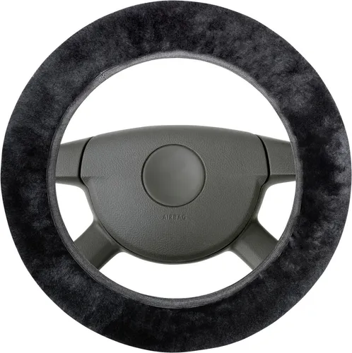 Walser Lammfell Lenkradbezug - 100% Lammfell, temperaturregulierend und ideal für Winterkomfort im Auto