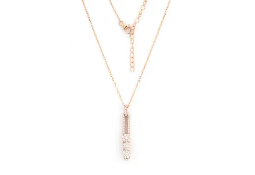 Golders Collier Damenkette aus 925 Sterlingsilber vergoldet (mit Anhänger und 3 verstellbaren Elementen aus Zirkonia, 1-tlg., Karabinerverschluss), Elegante Halskette 45cm+5cm Kettenlänge Perfektes Schmuck Geschenk