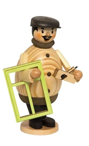 Kuhnert Rauchmann Max Tischler - Handgefertigte Räucherfigur - Nussknacker, liebevoll handgefertigt aus Holz, 16 cm hoch, bringt herbstliche Gemütlichkeit in Ihr Zuhause.