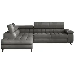 Mirjan24 Ecksofa Greige, 6-Sitzer mit Schlaffunktion