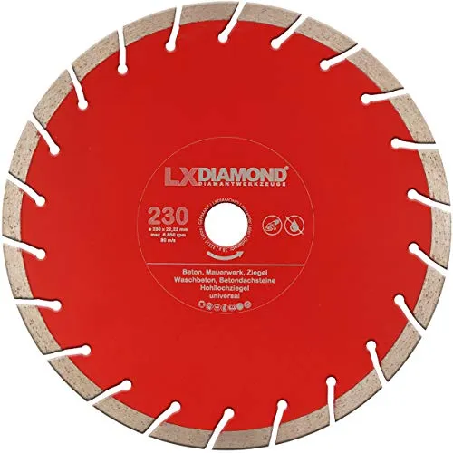 LXDIAMOND Diamant-Trennscheibe 230mm x 22,23mm PROFI Diamantscheibe Beton Stein Mauerwerk Ziegel Waschbeton für Winkelschleifer 230 mm