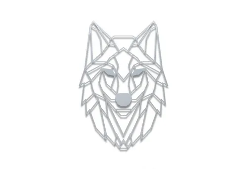 tuning-art Wanddekoobjekt WB05-SI Wanddekoration Deko Metallschild Wolf Silber Stahl Wandkunst