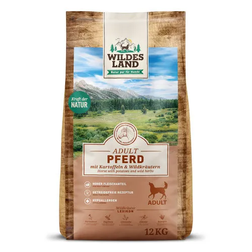 Wildes Land 12kg Pferd+Kartoffel,Wildkrä von Premium Pet Products GmbH