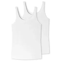 Uncover by Schiesser Damen 2PACK Trägertop Unterwäsche, Weiss, 3XL - Unterhemden & BH-Hemden für Damen, kostengünstiges Doppelpack aus der beliebten Schiesser-Serie 