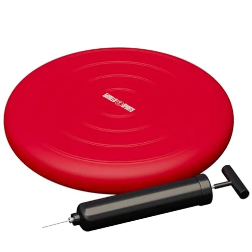 GORILLA SPORTS® Ballsitzkissen, 33 cm Durchmesser, bis 220 kg, inkl. Pumpe | Ohne Noppen und mit glatter Oberfläche; Balancekissen, Luftkissen und Balance Pad für Fitness, Reha und Rückentraining