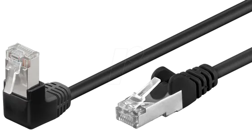 PK-C5 2SW1XAGW - 2 m Cat.5e Patchkabel,1x90° Stecker, schwarz