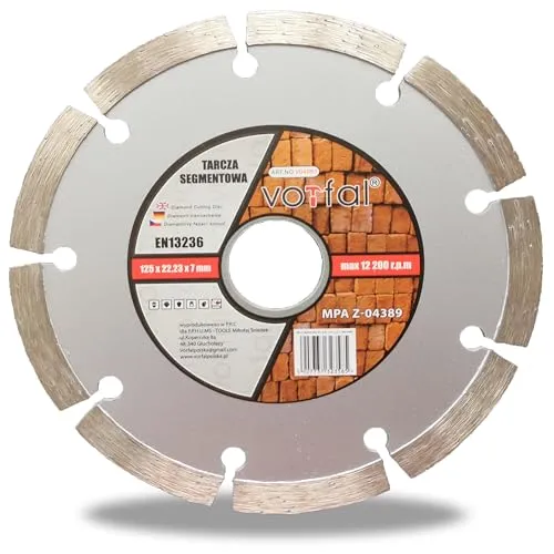 Diamanttrennscheiben 125 mm für Winkelschleifer – Universal Segment Trennscheibe für Stein, Beton, Granit, Ziegel, Mauerwerk – 125 x 22,3 x 7 mm, Langlebig und Präzise (125mm)