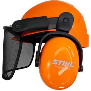 Stihl Helmset Integra, Dynamic Ergo / X-Ergo - Sicherheitshelm für Forstarbeiten - Sicherheitshelme mit Gehörschutz und auffälliger oranger Farbe, ideal für maximale Sicherheit beim Arbeiten im Forst.