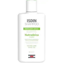 Isdin Nutradeica Shampoo 200 ML - Anti-Schuppen Shampoo für fettige Kopfhaut, reduziert Juckreiz und Schuppen, macht das Haar weich und glänzend. Sichtbare Ergebnisse bereits nach den ersten Anwendungen!