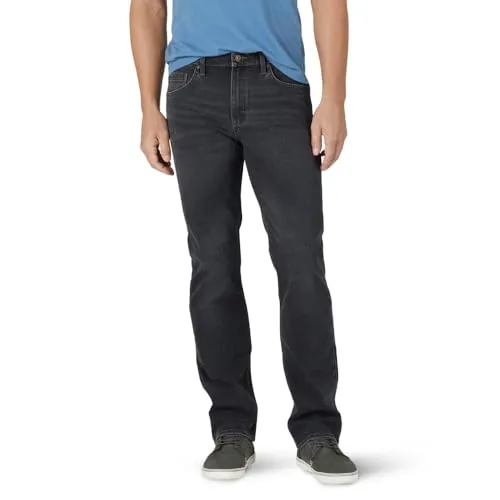 Wrangler Authentics Herren-Jeans, Slim Fit, gerades Bein, schwarz anthrazit, 38W / 32L