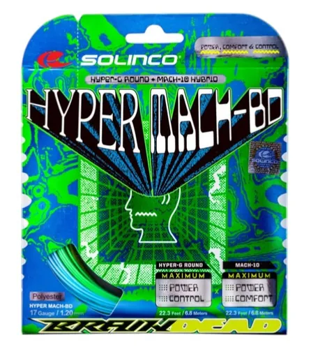 Solinco Tennissaite Hyper-Mach BD 1.20 Hybrid (Haltbarkeit+Power) 12.2m Set, Saitendicke: 1.20