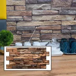 3D-Wandpaneele PVC | Schiefer Optik | Fulvous - 15 Platten - 7,5 m2 | Für Wohnzimmer, Küche & Bad | Einfache DIY-Montage